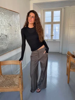 Tulle suitbukser med tern - Brun/sort