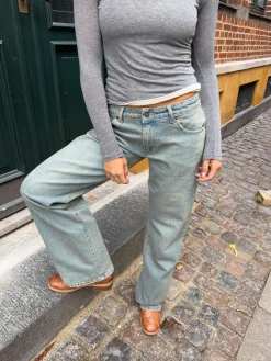 Tuva lavtaljede jeans - Lys denim