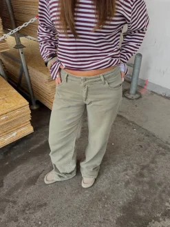 Tuva lavtaljede jeans - Sage grøn