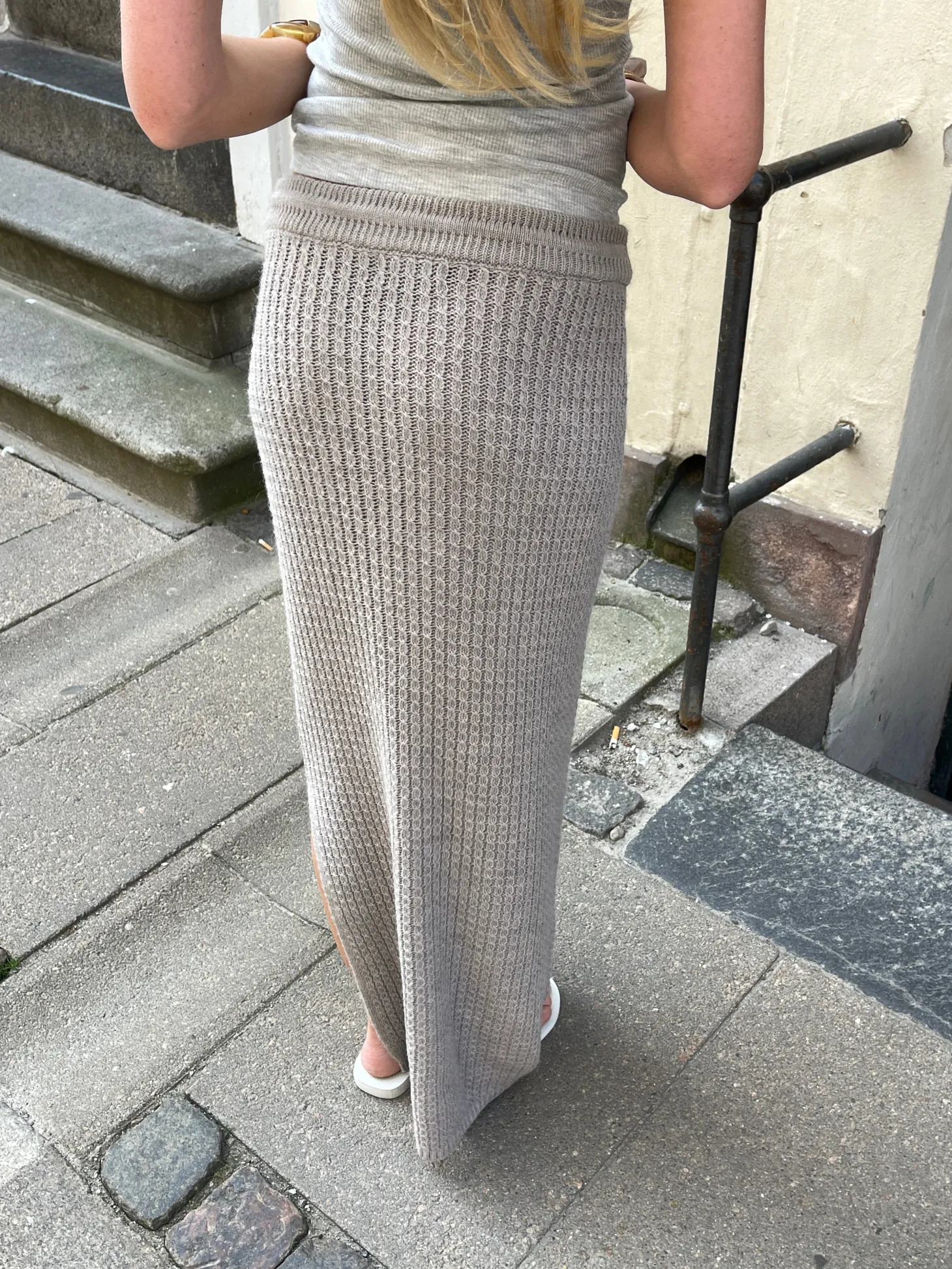 Valeria striknederdel - Beige