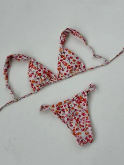 Veronica bikini med blomster - Lyserød/hvid