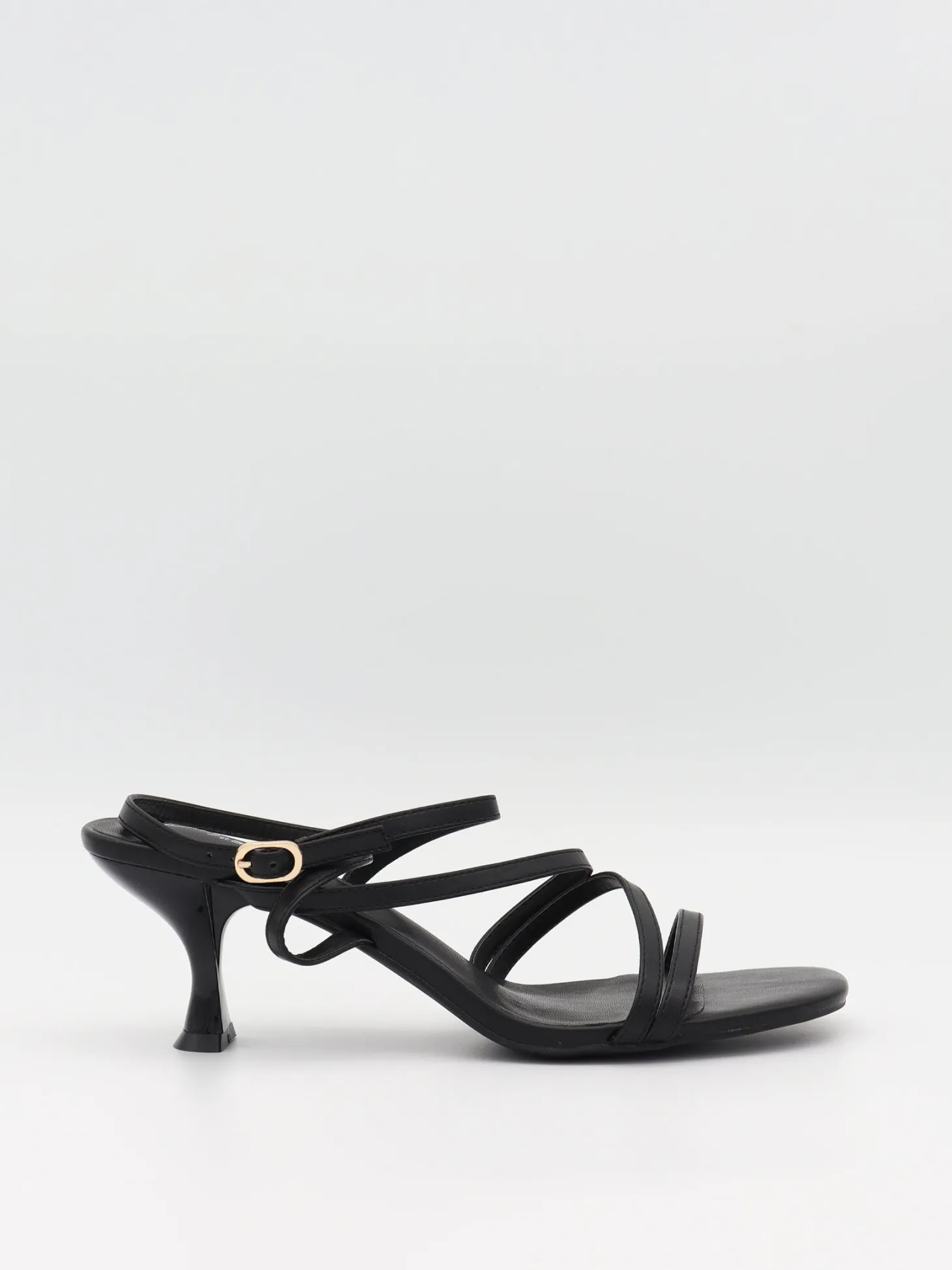 Whitney hæle med snoet læderdetalje - Sort