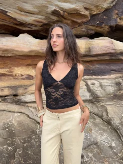Yana top i blonde - Sort