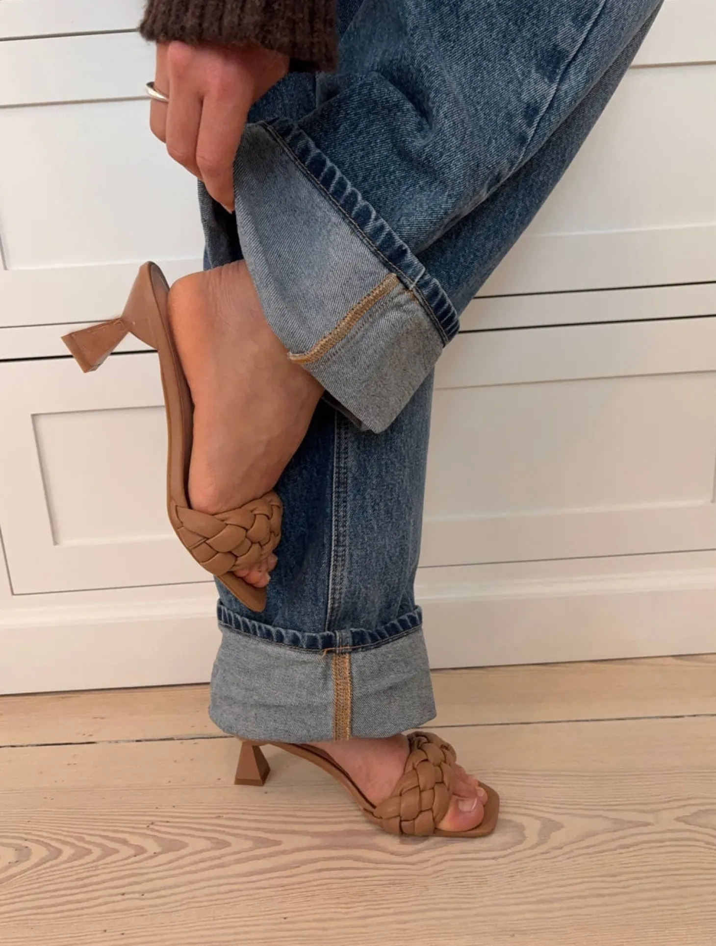 Yasmin mules med flet - Beige