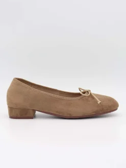 Yuna ballerina med hæl - Beige