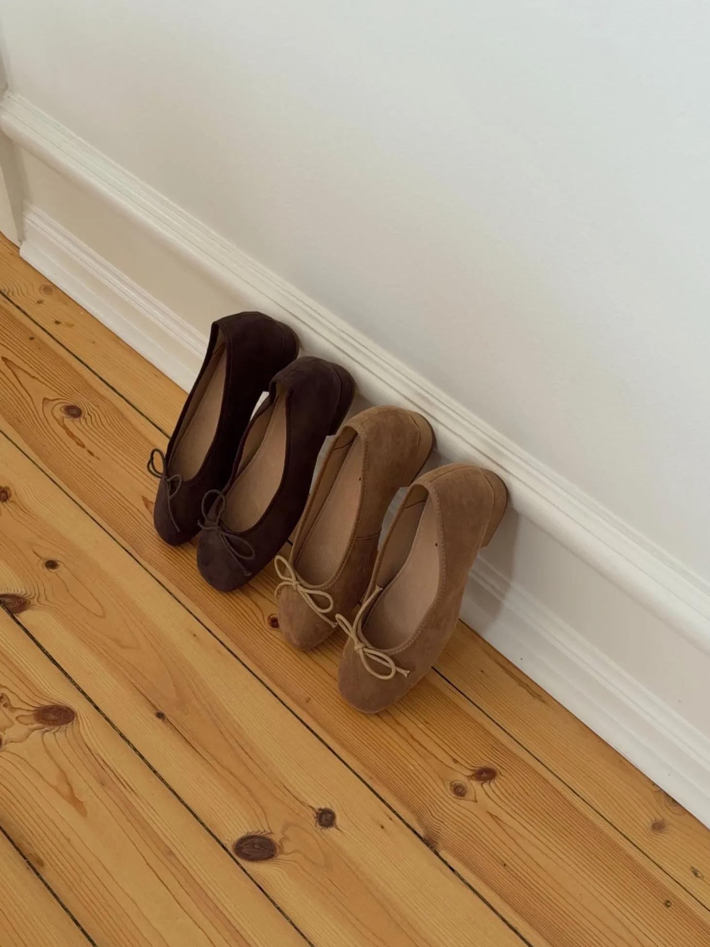 Yuna ballerina med hæl - Beige