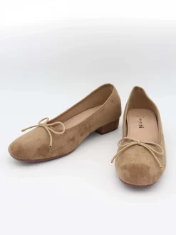 Yuna ballerina med hæl - Beige