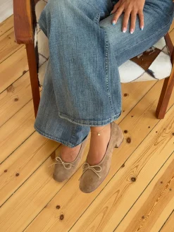Yuna ballerina med hæl - Beige