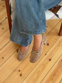 Yuna ballerina med hæl - Beige
