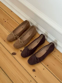 Yuna ballerina med hæl - Brun