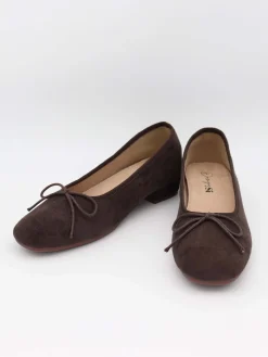 Yuna ballerina med hæl - Brun