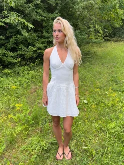 Zosia kjole med bindedetalje - Hvid