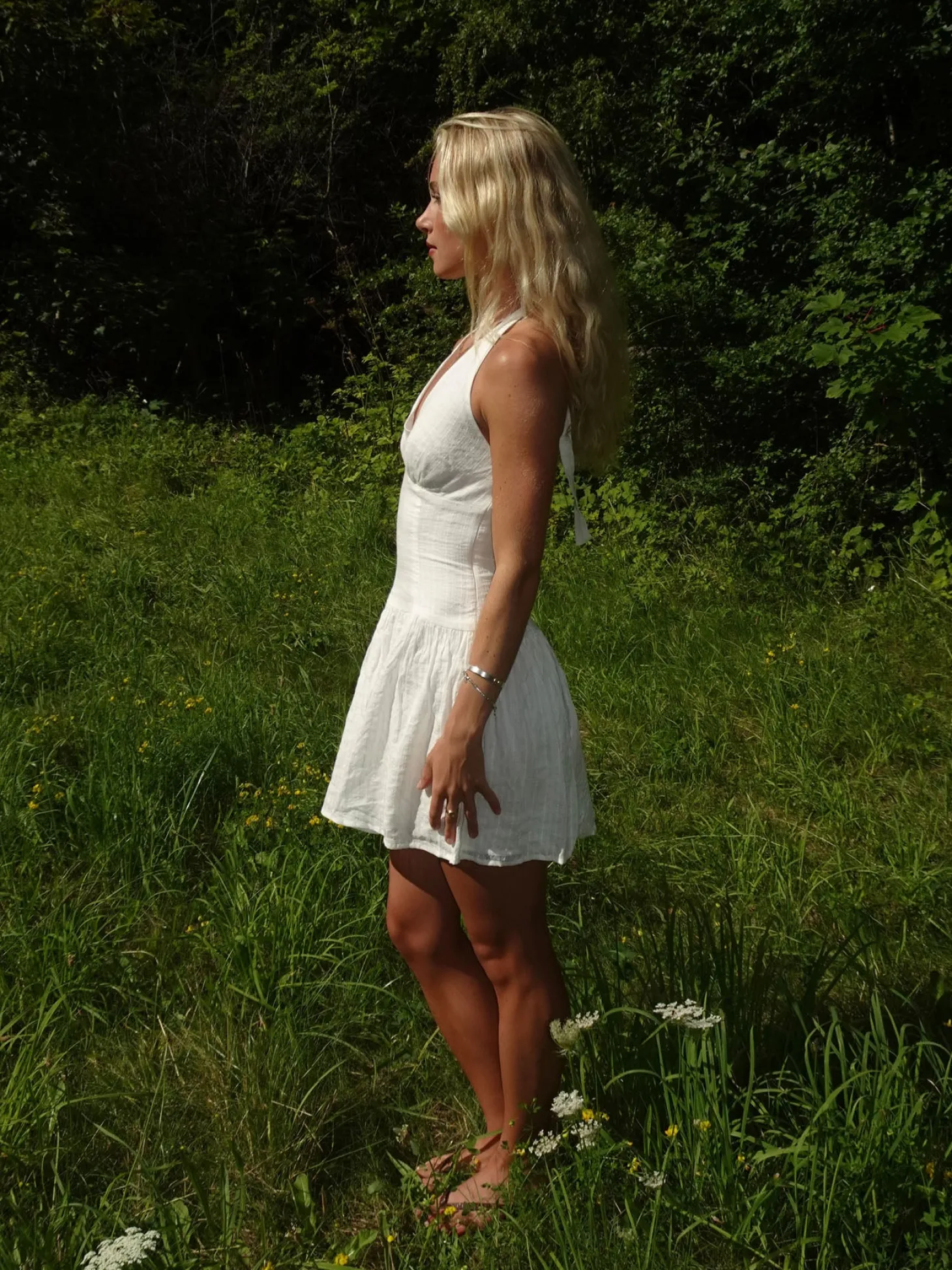 Zosia kjole med bindedetalje - Hvid