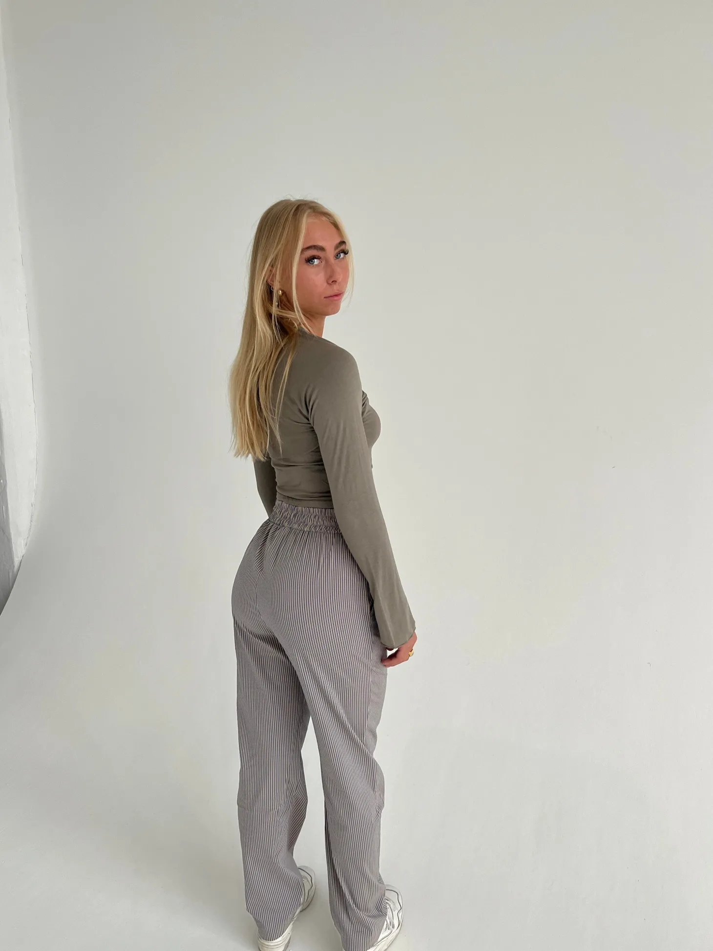 Zuri bukser med striber - Blå/beige