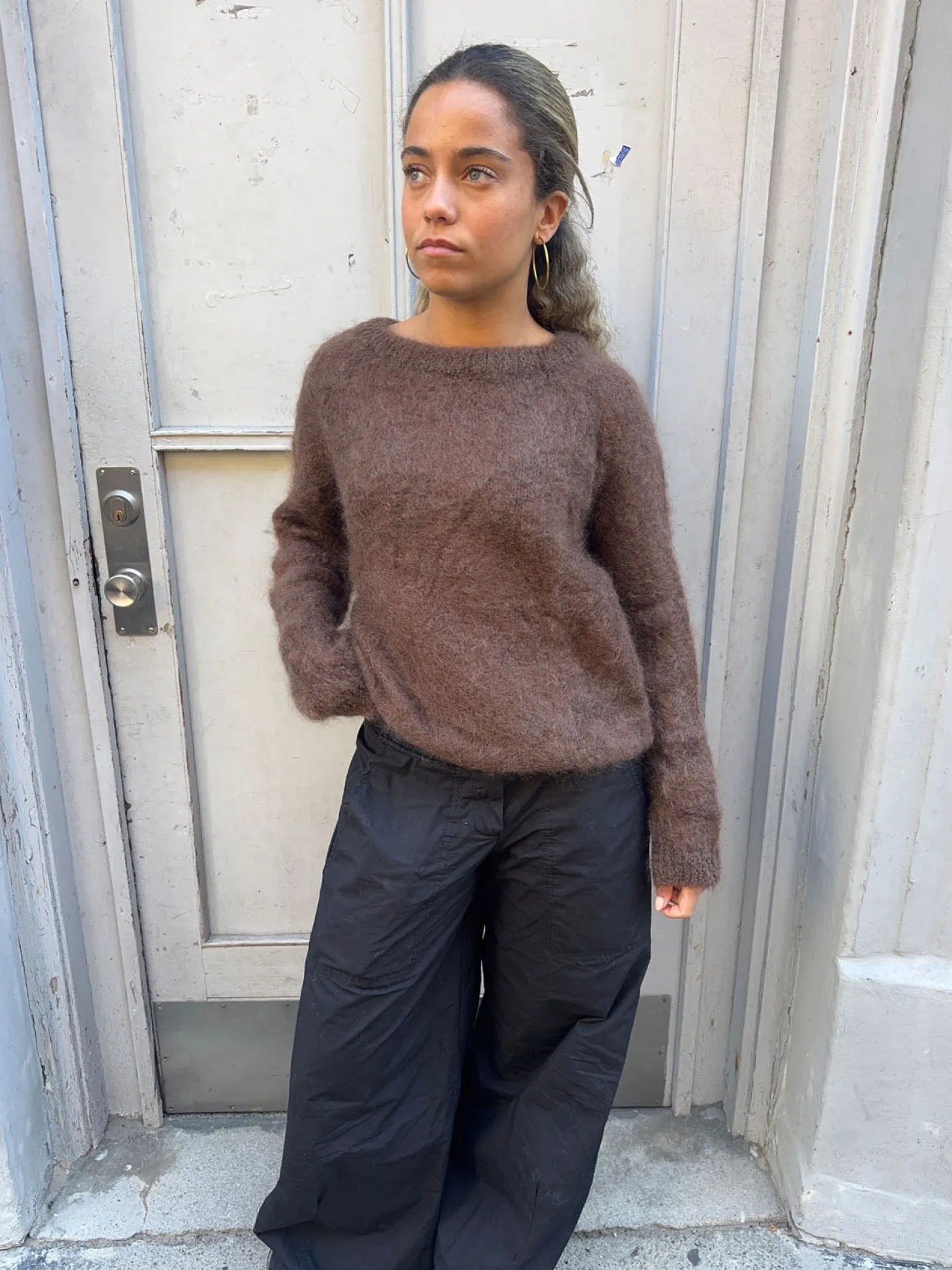 Zuzanna mohair striktrøje - Brun