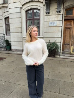 Zuzanna mohair striktrøje - Hvid